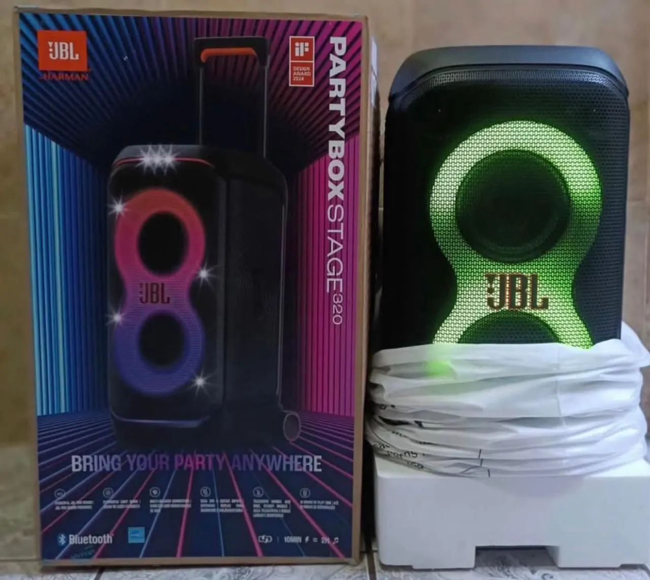 Caixa de som JBL PartyBox Stage 320 - Nova Impecável