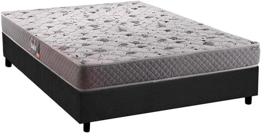 Cama Box Casal Completa com Colchão Cinza (Entrega Rápida) 