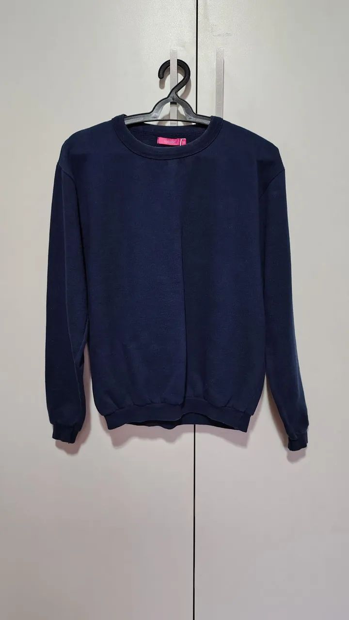 OPORTUNIDADE! Moletom Unissex Tex Basic Azul Marinho Tam M