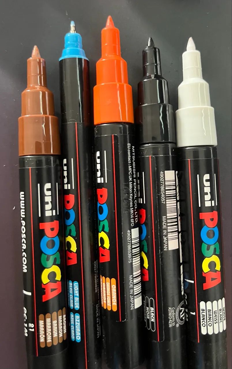 Kit 5 Canetas Posca - Novíssimas (Desisti da carreira de artista! ?)