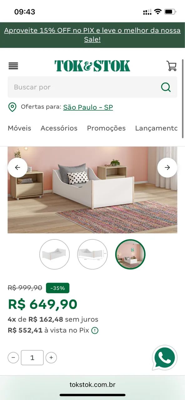 Cama juvenil em MDF branca  - Foto 4