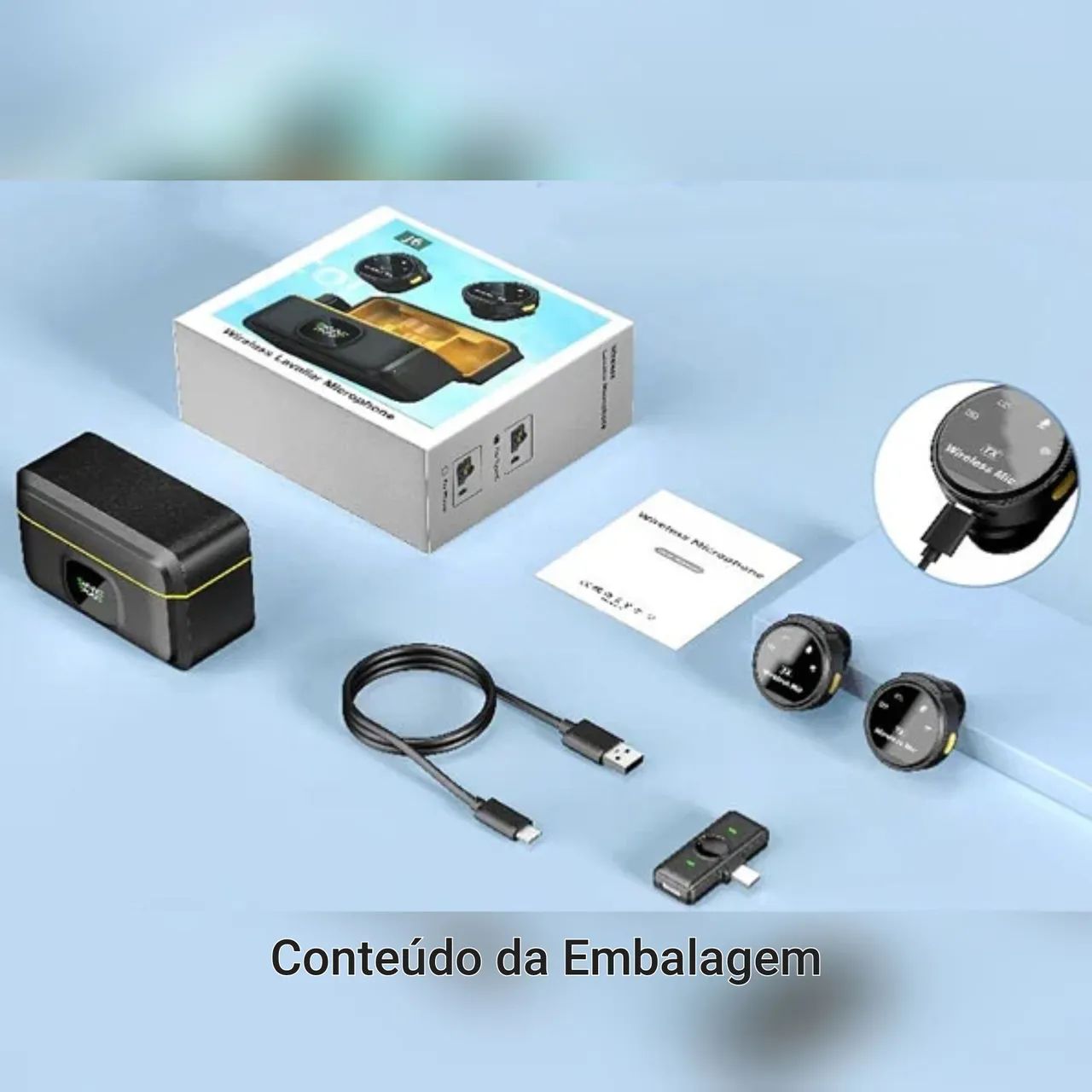 Microfone de Lapela Sem Fio J6 (Type-C) - Áudio Profissional no Seu Celular - Foto 3