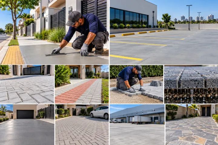 CONSTRUÇÃO E REFORMA DE CALÇADAS, ESTACIONAMENTOS E PAVIMENTOS