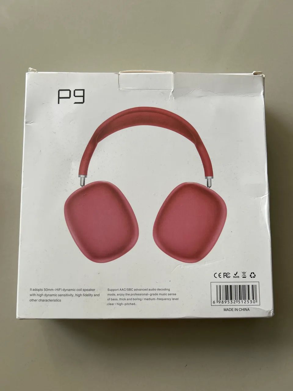 Fone p9 Bluetooth rosa lacrado 