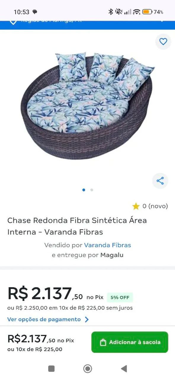 Poltrona chase orbital redonda de fibra sintética e alumínio. - Foto 3