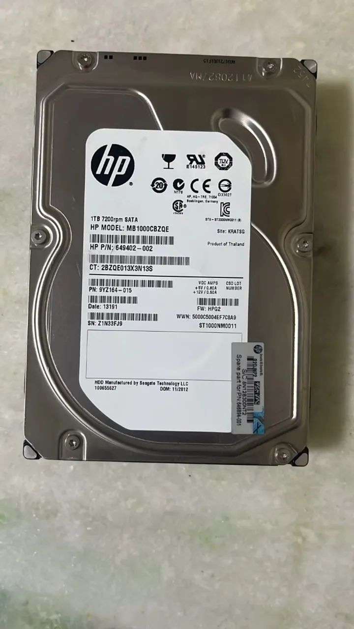 HD de 1TB marca HP saude 100%