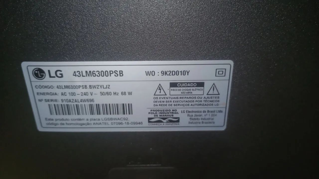 Tv LG 43 polegadas 