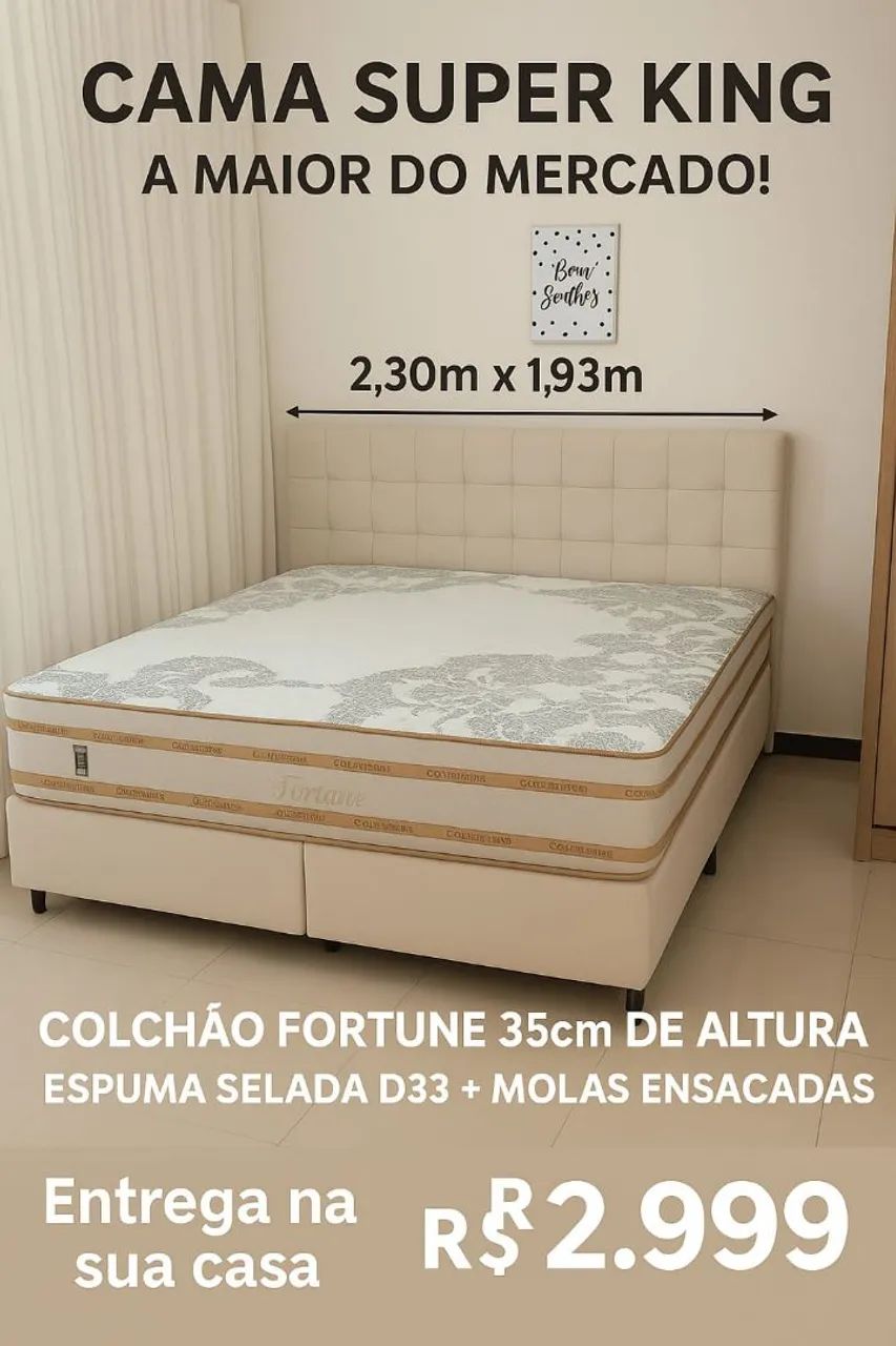Colchão Fortune 35 cm de altura espuma selada com espuma D33