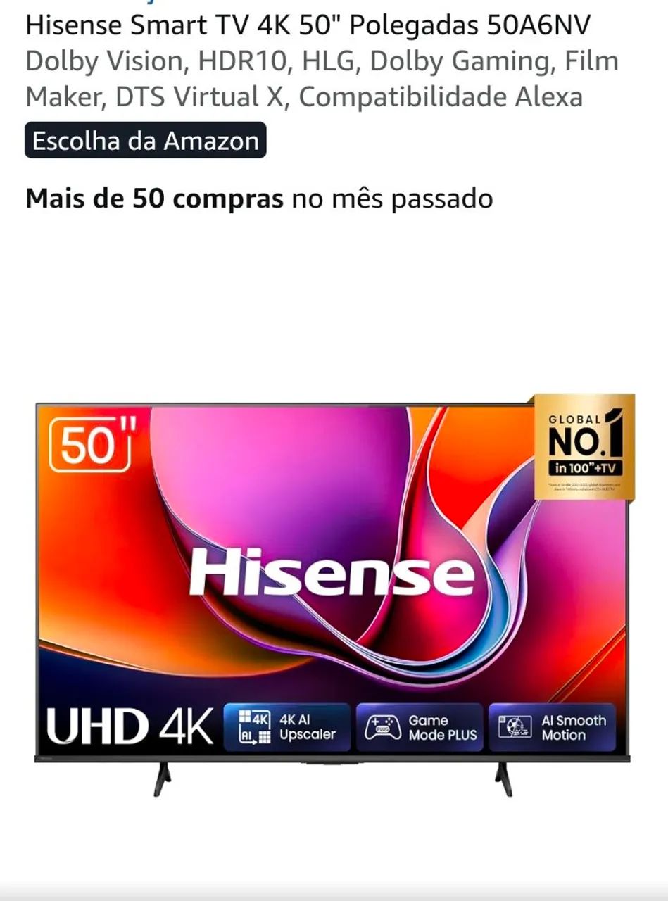 Smart TV 4k 50 pol Hisense lacrado  - Foto 2