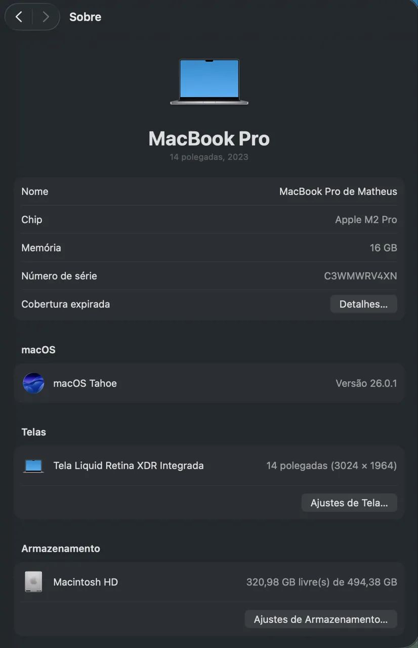 MacBook m2 pro 16gb ram 512gb - Foto 4