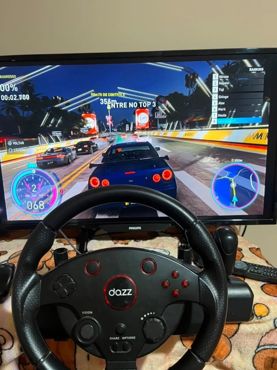 Volante e pedal para pc - Foto 2