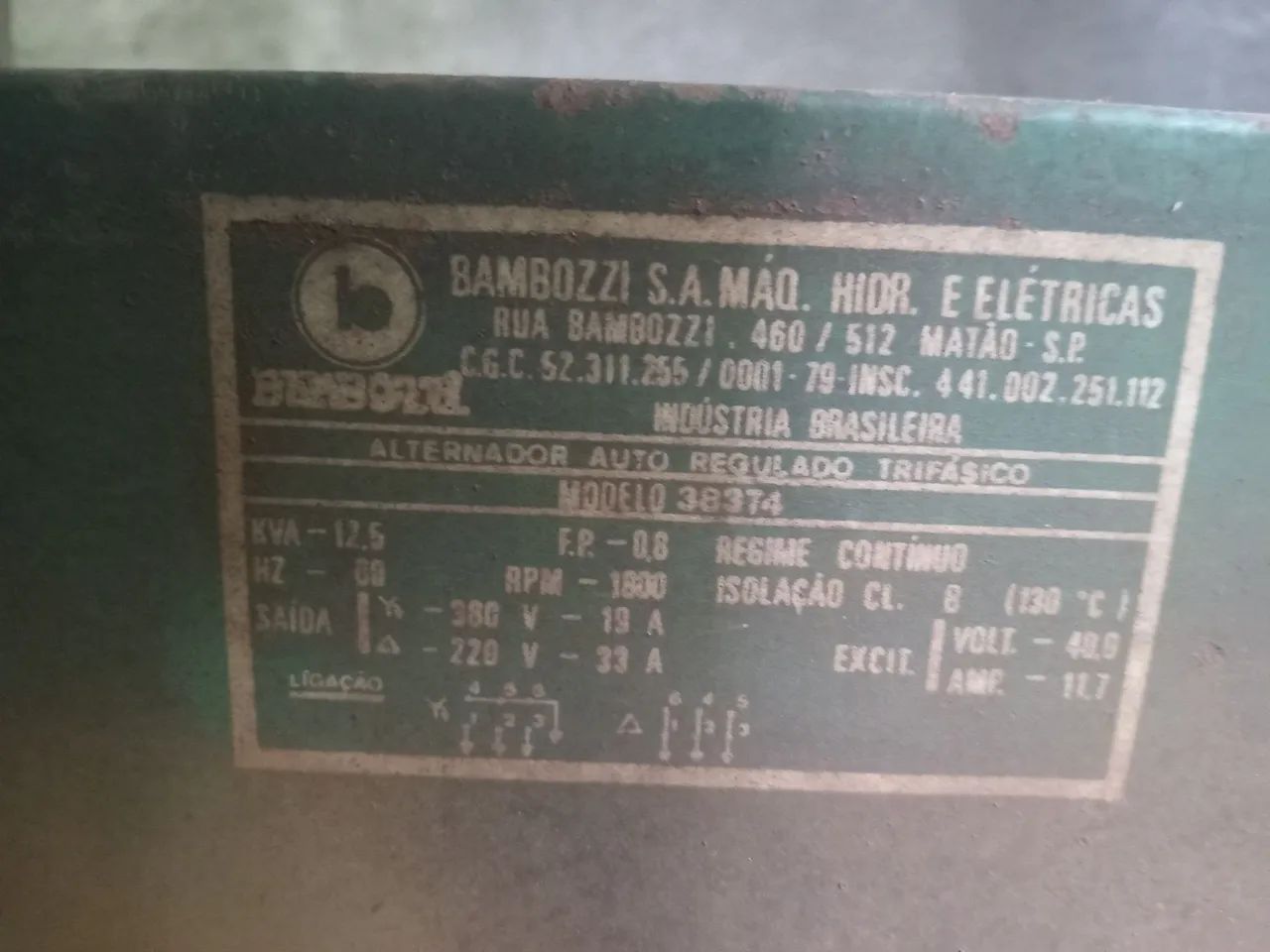 Motor Diesel Estacionário. Marca Yanmar NS18 com Alternador Trifásico Bambozzi 12,5 Kva - Foto 5