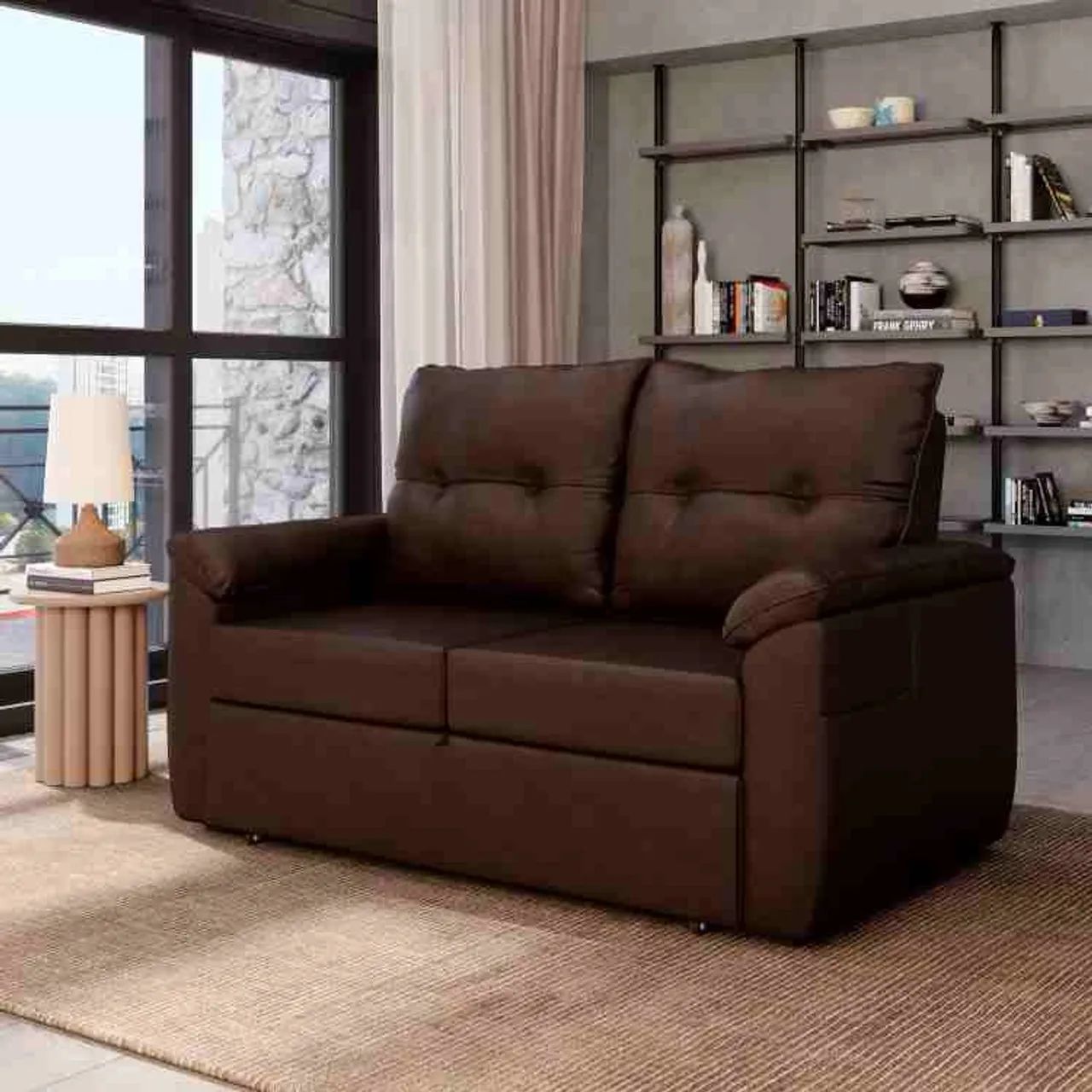 Sofá Cama Luma 1,60m em Corino s65 - Foto 3