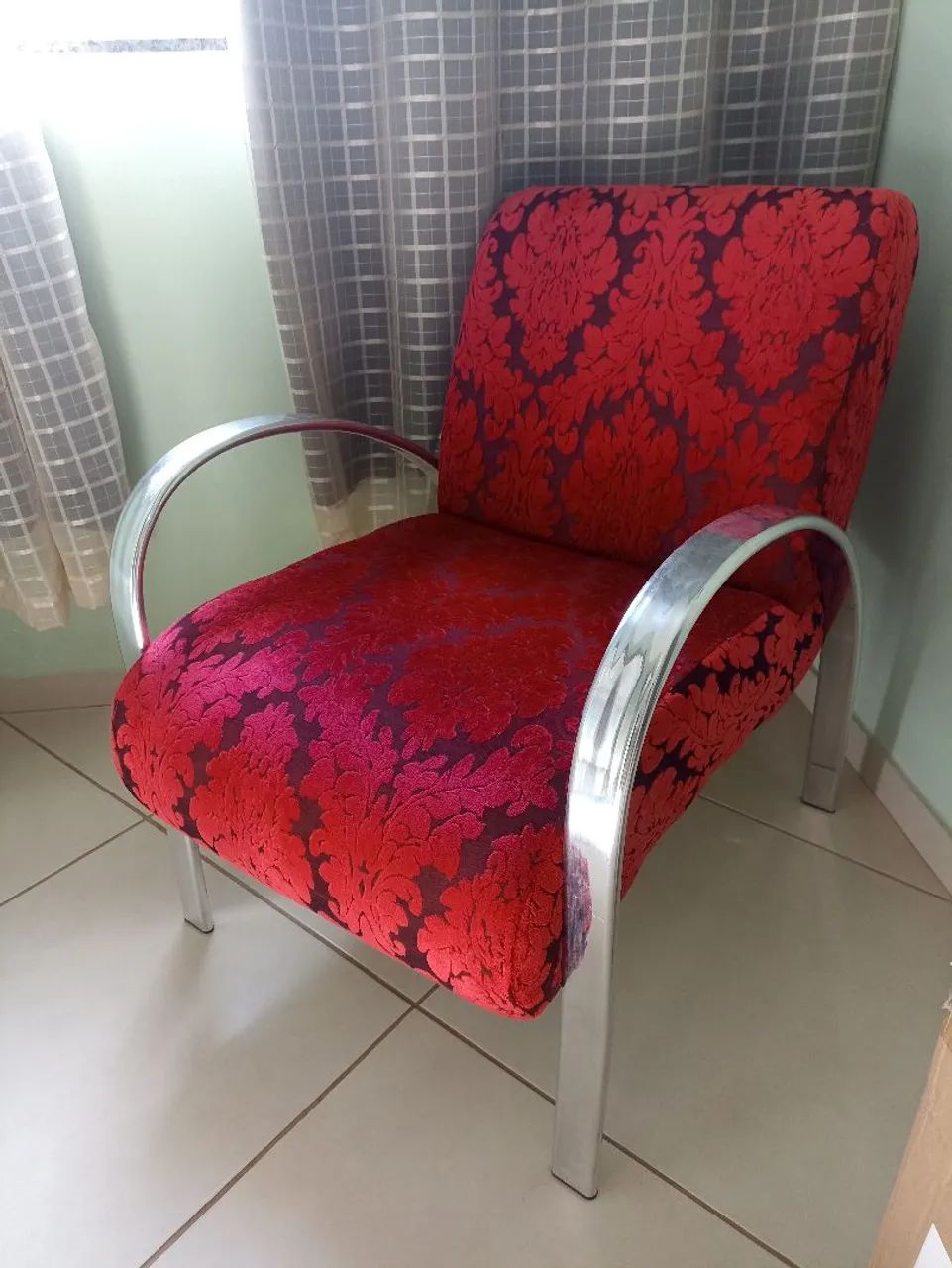 Poltrona impecável jacquard vermelho - Foto 3