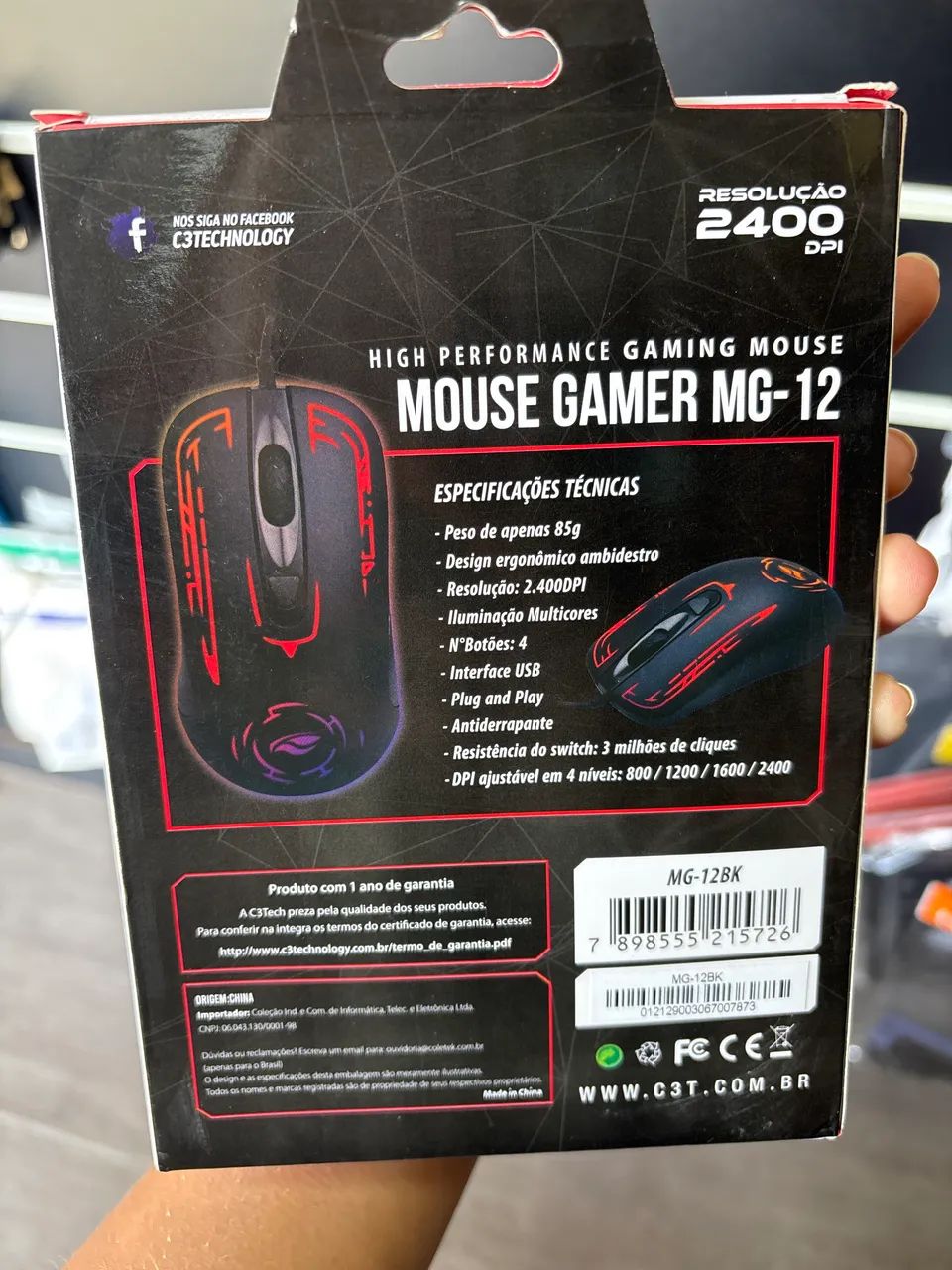 Mouse Gamer com Fio Leds USB - 4 botões  - Foto 2