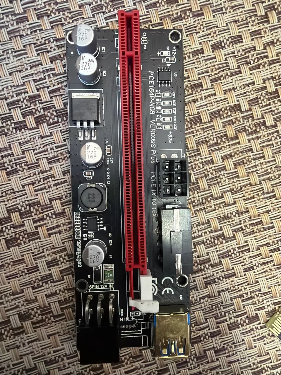 Pci-e Riser Extender 009s 16x Placa Grafica Com Usb 3.0 - Foto 2