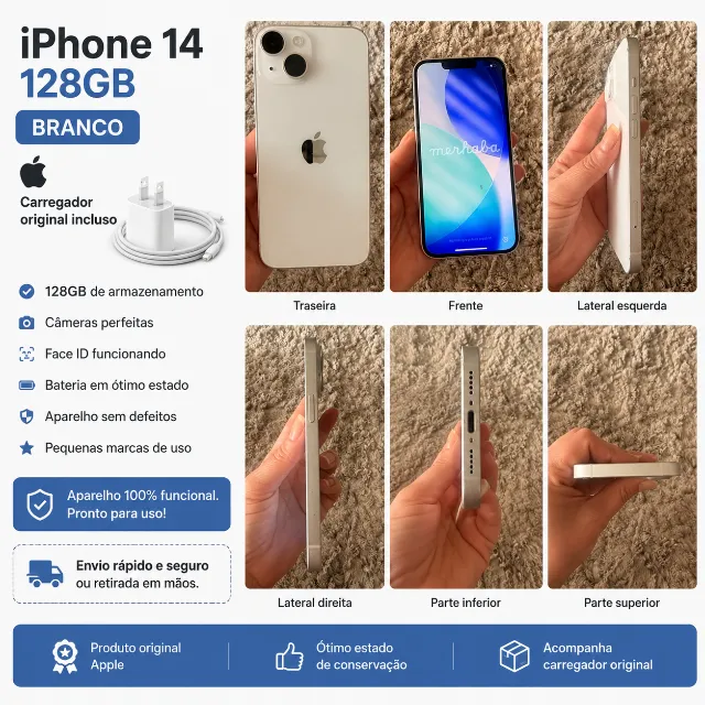 Iphone 14 128gb | Seminovo | Em perfeito estado - Celulares e