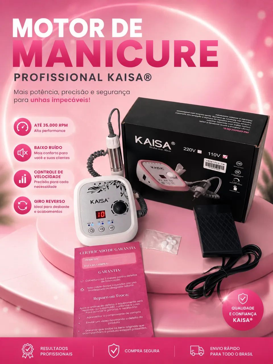 Motor manicure Kaisa original Novo - Foto 2