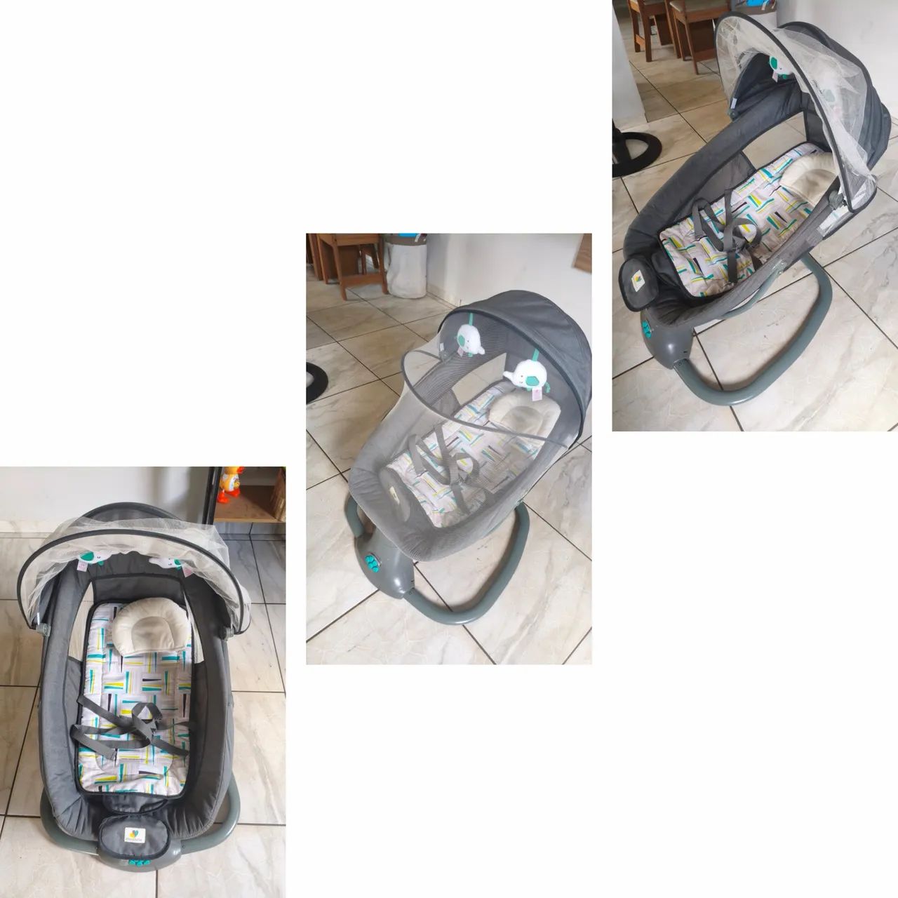 Cadeira De Balanço Para Bebê Mastela Techno Premium Elétrica Cinza