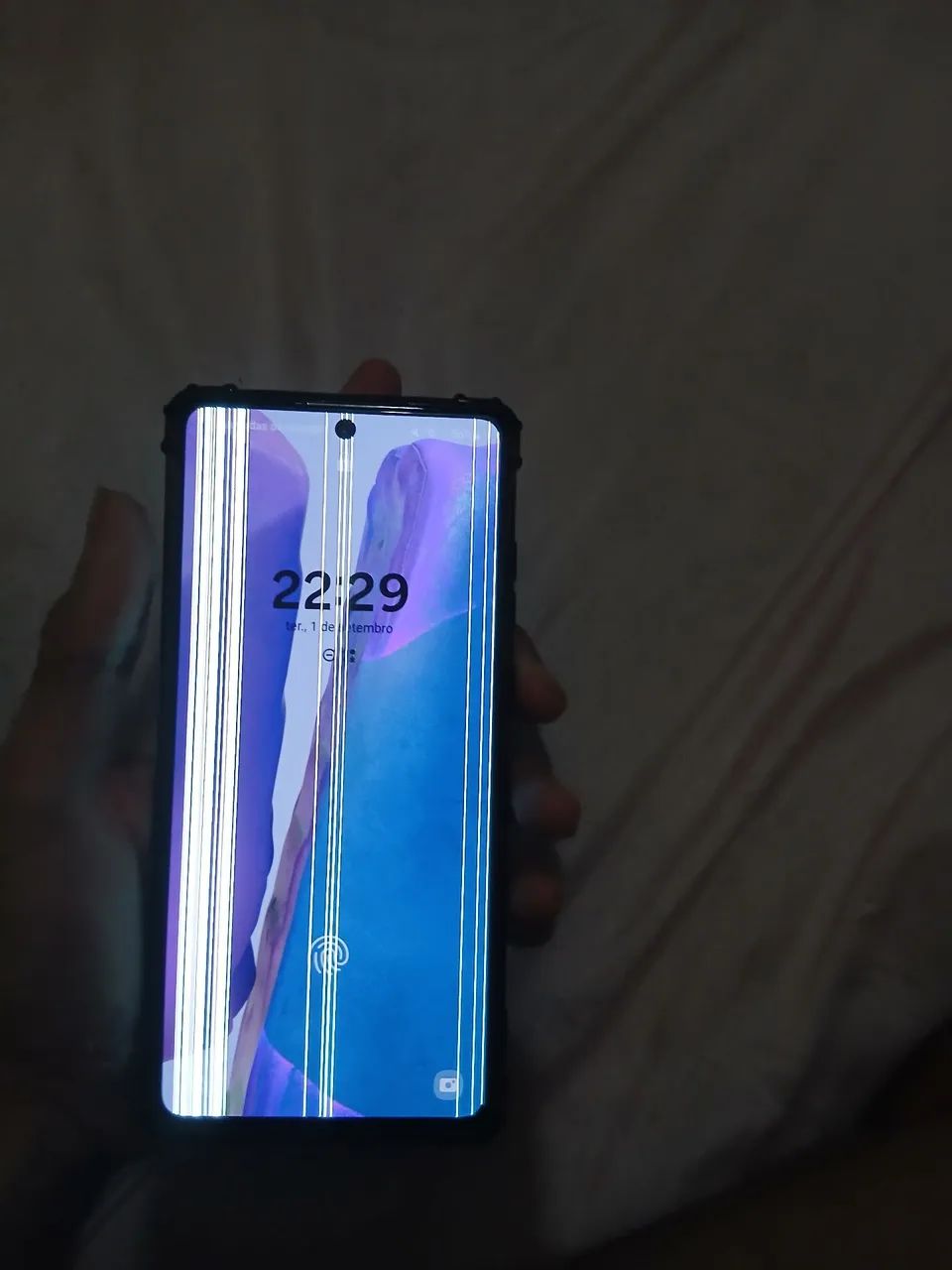 Celular Samsung note 20 5g tela com linhas