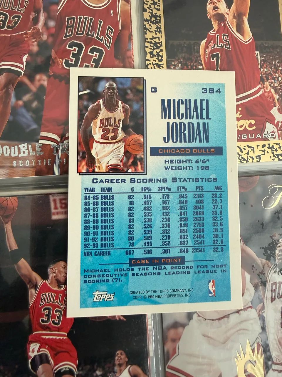 Michael Jordan 1993-94 Topps #384 ?Reigning Scoring Leader - Foto 2