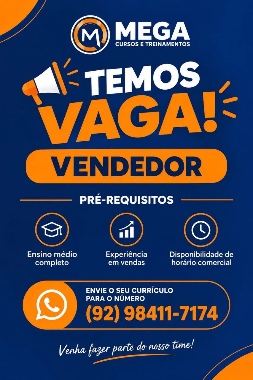 Oportunidade para vendedor(a)
