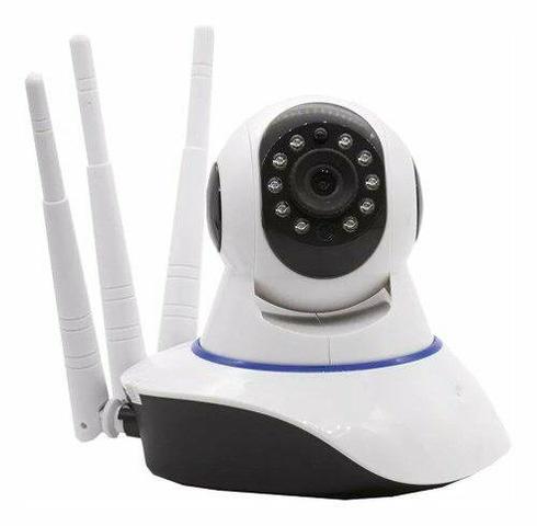 Câmera Ip 3 Antenas Wifi Wireless 3ª Geração Visão Noturna - Foto 4