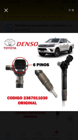 Bico injetor hilux /sw4  2.8   2016/2021 valor da unidade