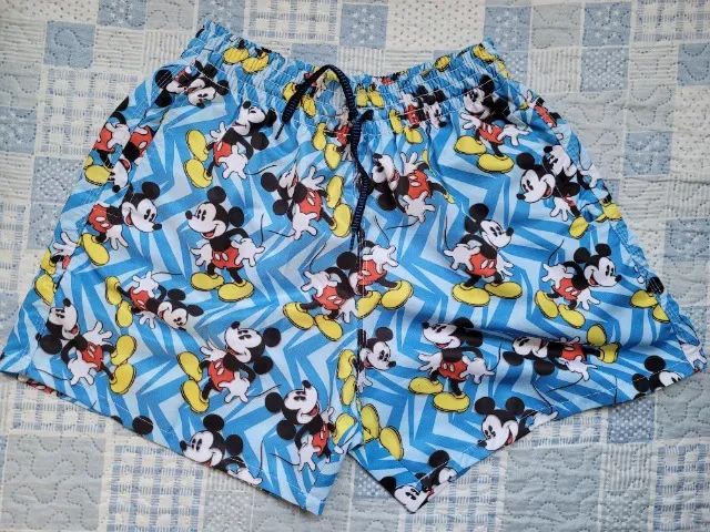 Short Tactel "tipo Praia" estampada com a figura do Mickey - Tam G