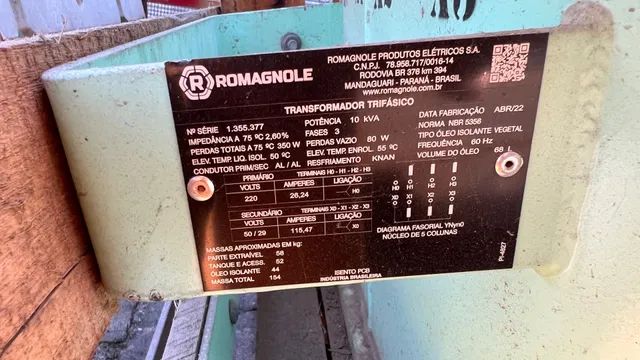 TRANSFORMADOR TRIFÁSICO 10 kva ROMAGNOLE - Foto 4