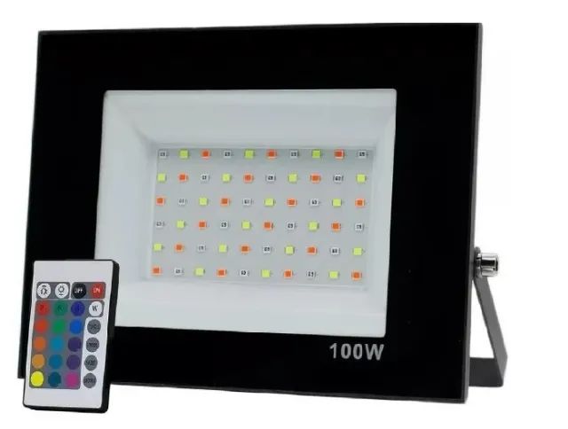 Refletor Holofote Led Bivolt RGB 100w(distribuidora jk eletonicos honestidade e qualidade)