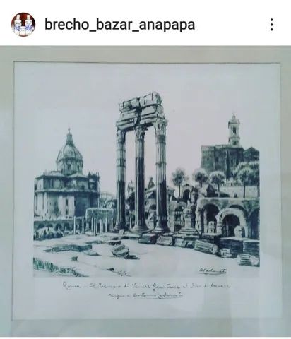 Quadro Gravura "Templo Roma Antiga"