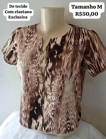Blusa feminina exclusiva em tecido com elastano tamanho M