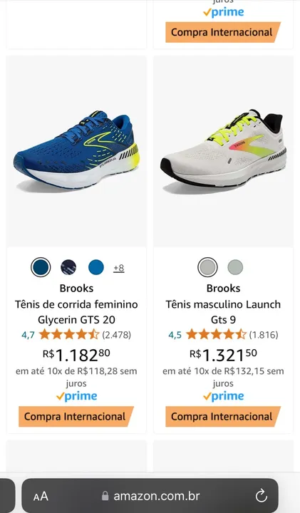 Tênis Masculino Brooks Launch Gts 9, tamanho 41.