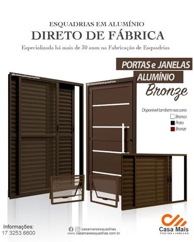 Portas e Janelas na cor Bronze Direto da Fabrica
