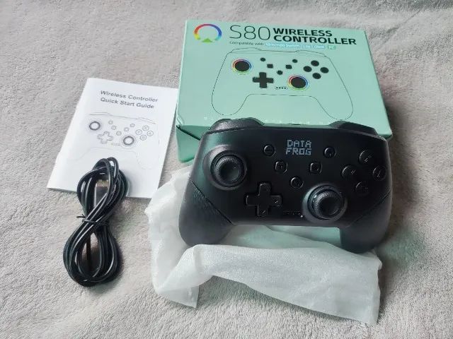 Controle bluetooth datafrog (nintendo switch, pc, android) recarregável Preto - Foto 4