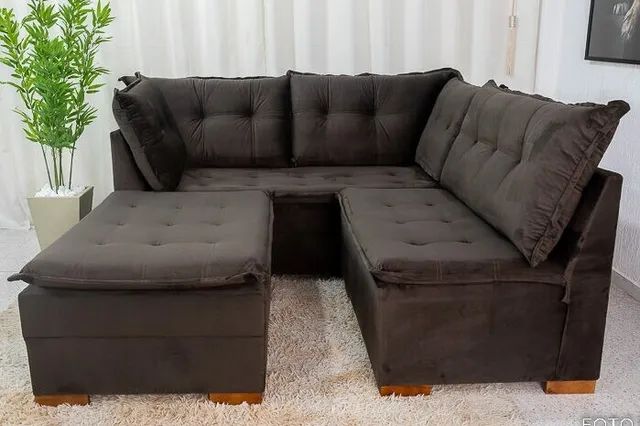 Sofá de Canto Vênus 3 em 1 Marrom Até 12x - Frete Grátis - Foto 3
