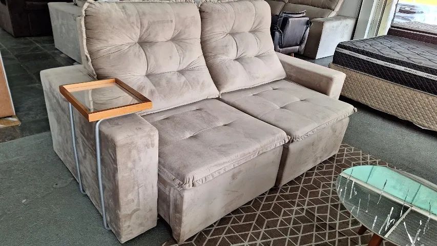 Sofa Retratil Suede Veludo Novo - Foto 2