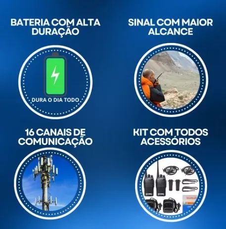 Kit Par 2 Radio Baofeng 777s Walk Talk Comunicador 16 Canais - Foto 2