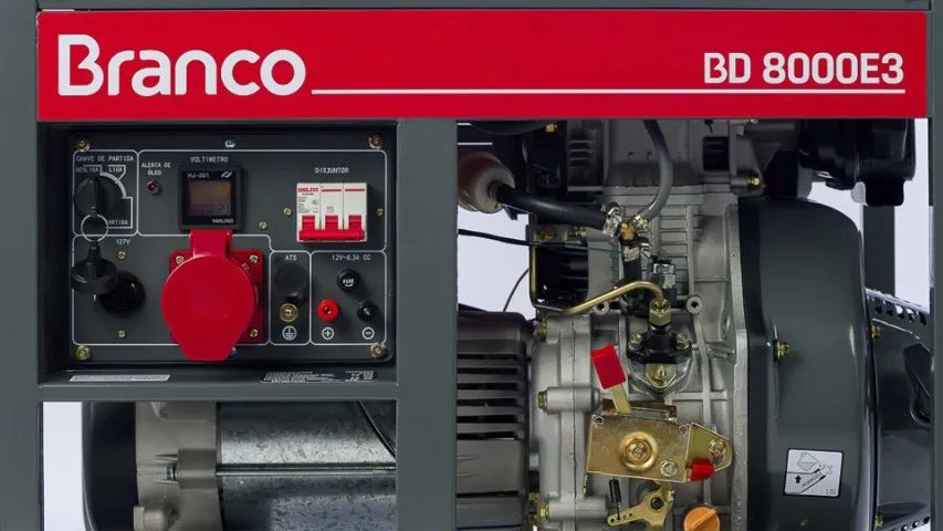 Gerador Diesel Branco BD8000E3 380 Trifásico Apto a ATS - Foto 3