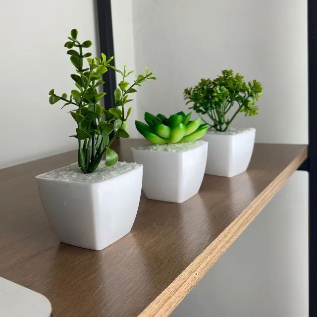 _Jogo de Flores Artificiais com Vaso_ - Foto 5