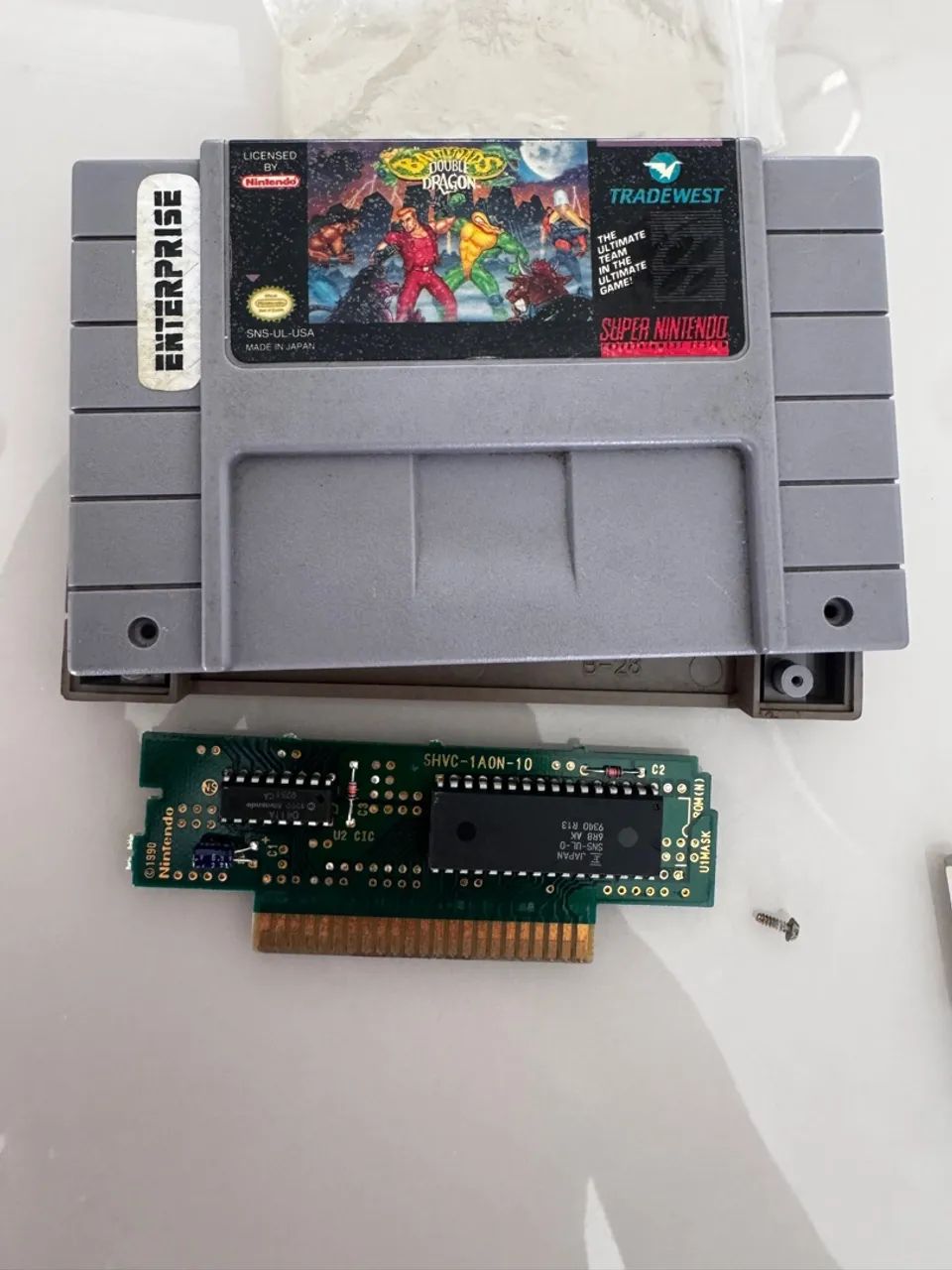 Fita super Nintendo Double Dragon and Battletoids 