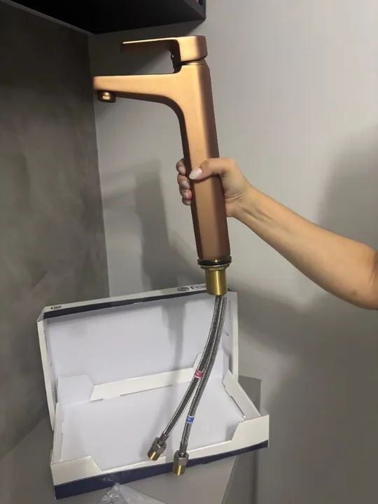 Torneira Monocomando de Banheiro Bica Alta Rose Fani Novo