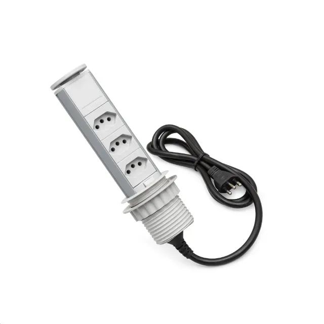 Extensor Mini Totem Manual 2P+T 10A Branco - Dutotec