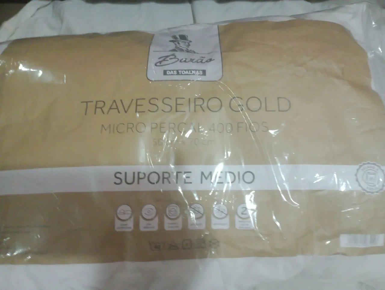 Travesseiro Gold Micro Percal 400 Fios - Suporte Médio