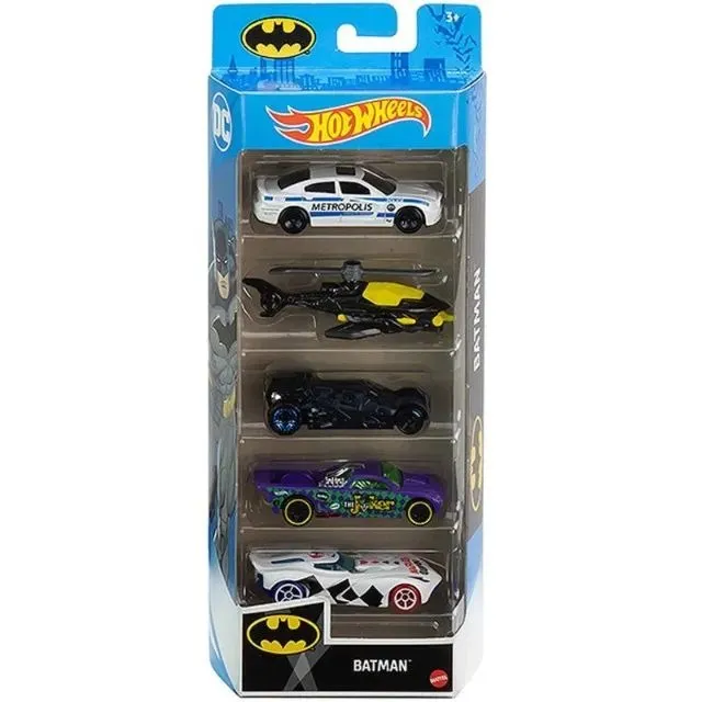 Blister 5 Carrinhos Hot Wheels Hw Batman GTN43 Mattel Lacrado
