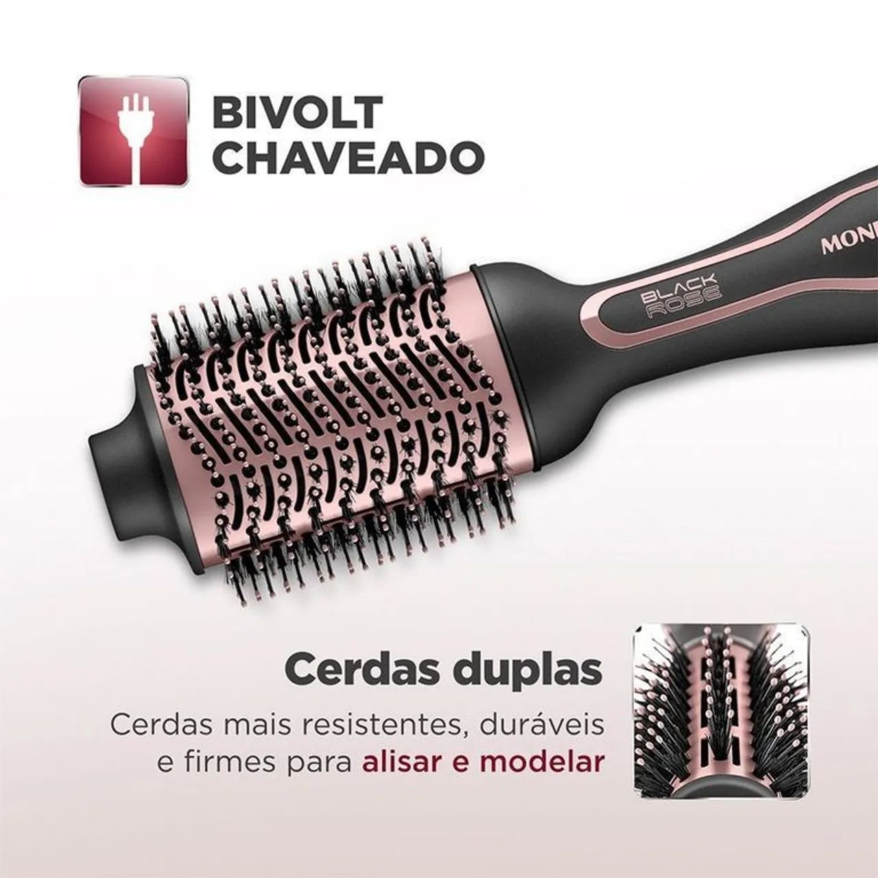Escova Secadora Modeladora Mondial Black Rose Bivolt Modelo ES05 - Foto 3