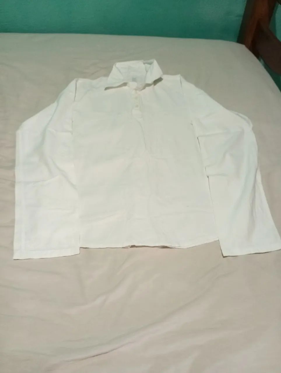 Camisa branca de manga comprida - Foto 3