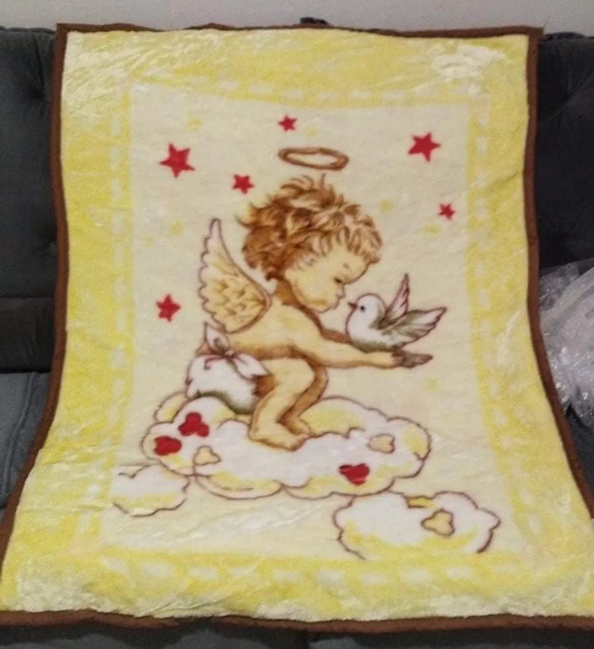 Cobertor Duplo Infantil Anjo com Estrelas