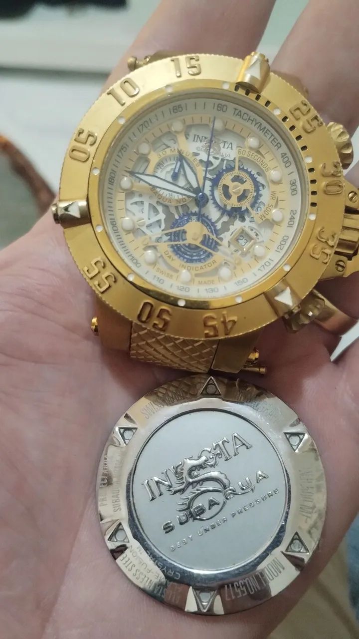 Relógio Invicta Subaqua Original Dourado subaqua - Foto 3